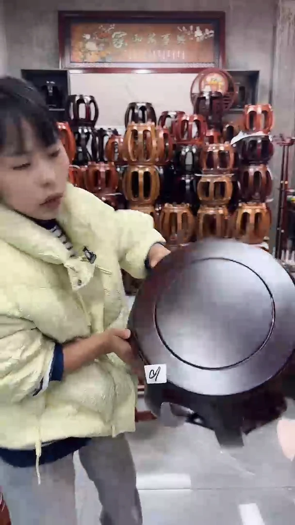 【闪购商品】花梨木类家具【微瑕】酸枝色大号鼓凳单个10号