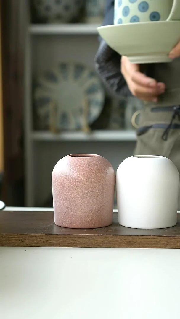 【闪购商品】陶瓷微瑕小花瓶摆件2只装@4-2@