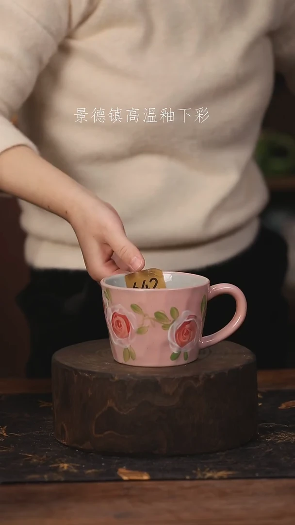 陶瓷景德镇高温釉下手绘陶瓷@L642@