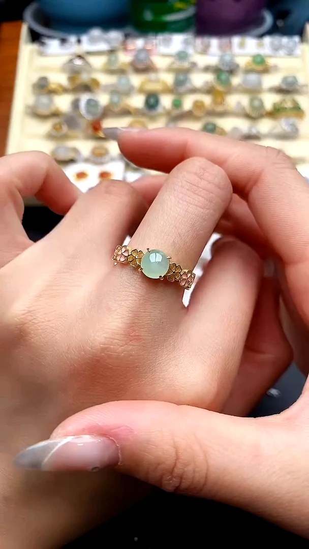 【闪购商品】翡翠戒指银S925镶嵌22222222+4