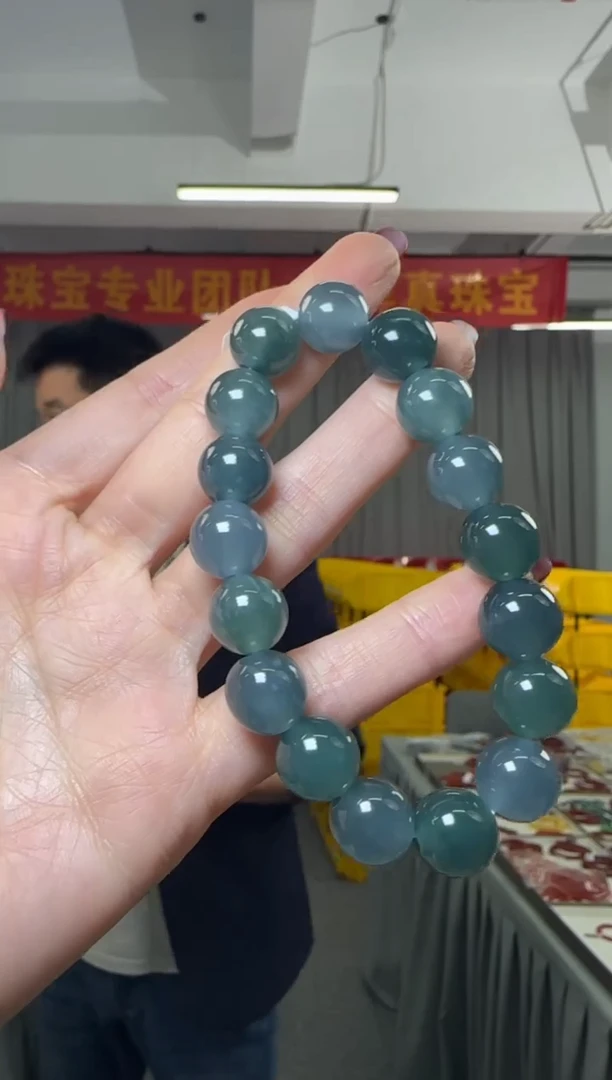 【闪购商品】翡翠手串未镶嵌翡翠圆珠单圈手串约12mm