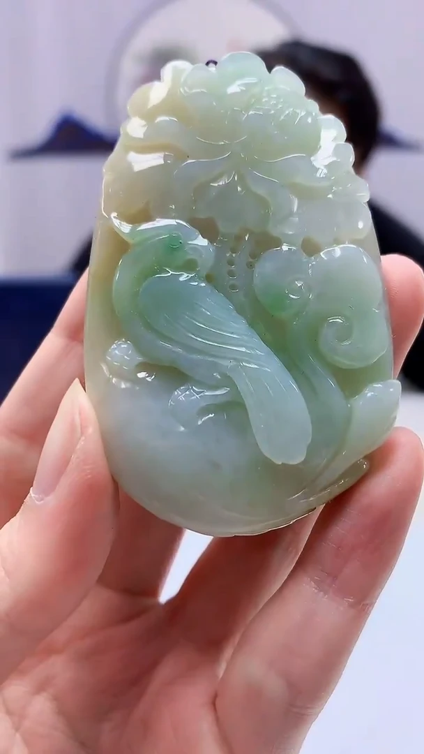 【闪购商品】定制翡翠未镶嵌5060zm-毛货挂件喜上眉梢107