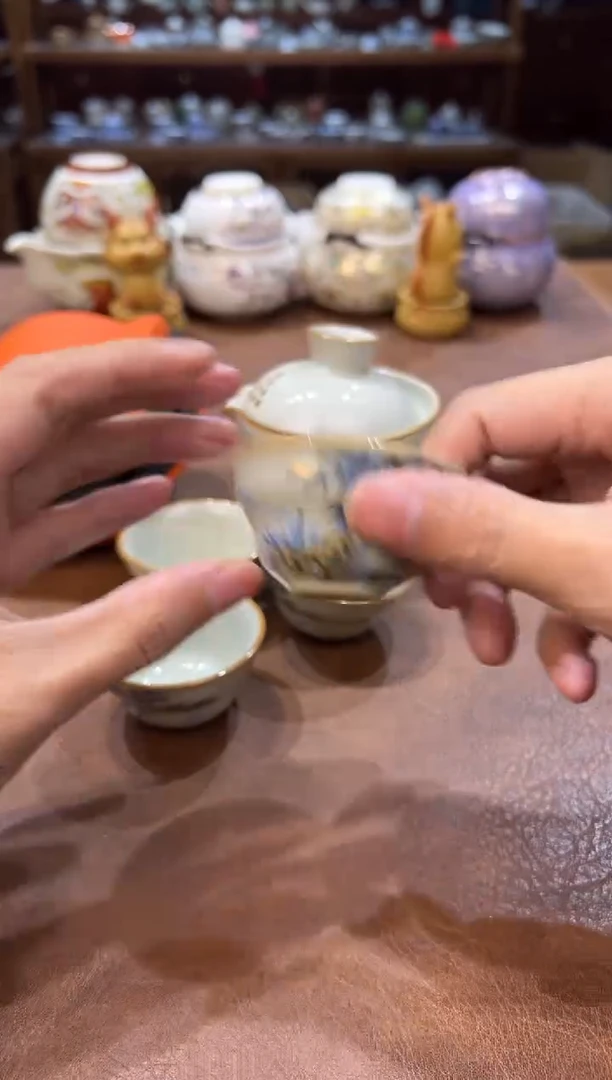 真的很便宜超好看会开片的旅行茶具