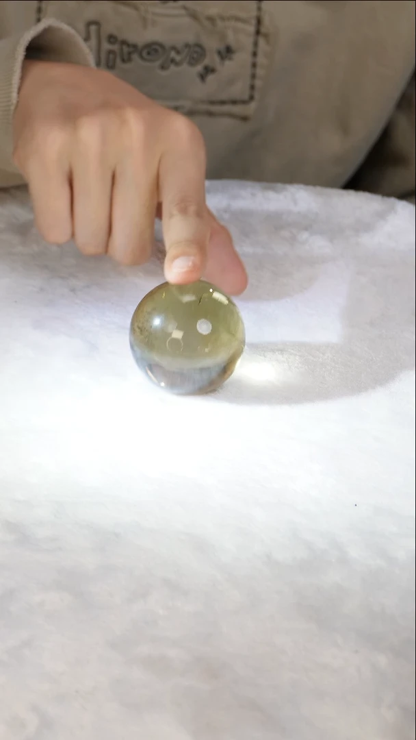 未镶嵌珠宝半成品水晶黄水晶球D716