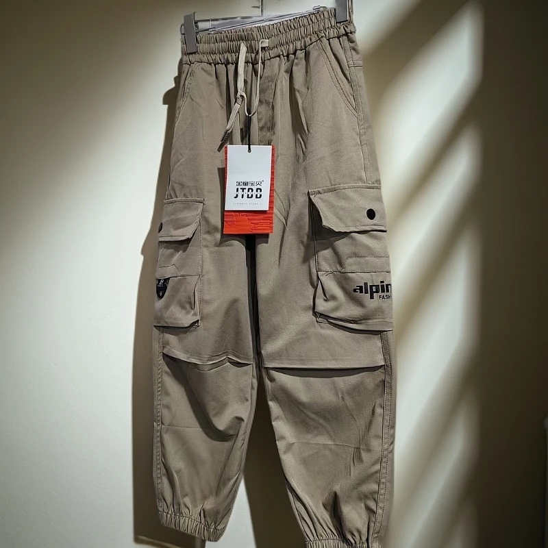 【A106-卡其色】青少年棉布工装裤