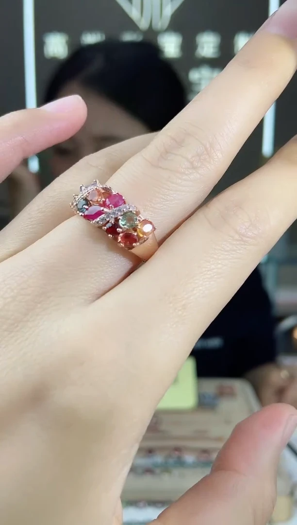 【闪购商品】彩色蓝宝石手饰银S925镶嵌手饰