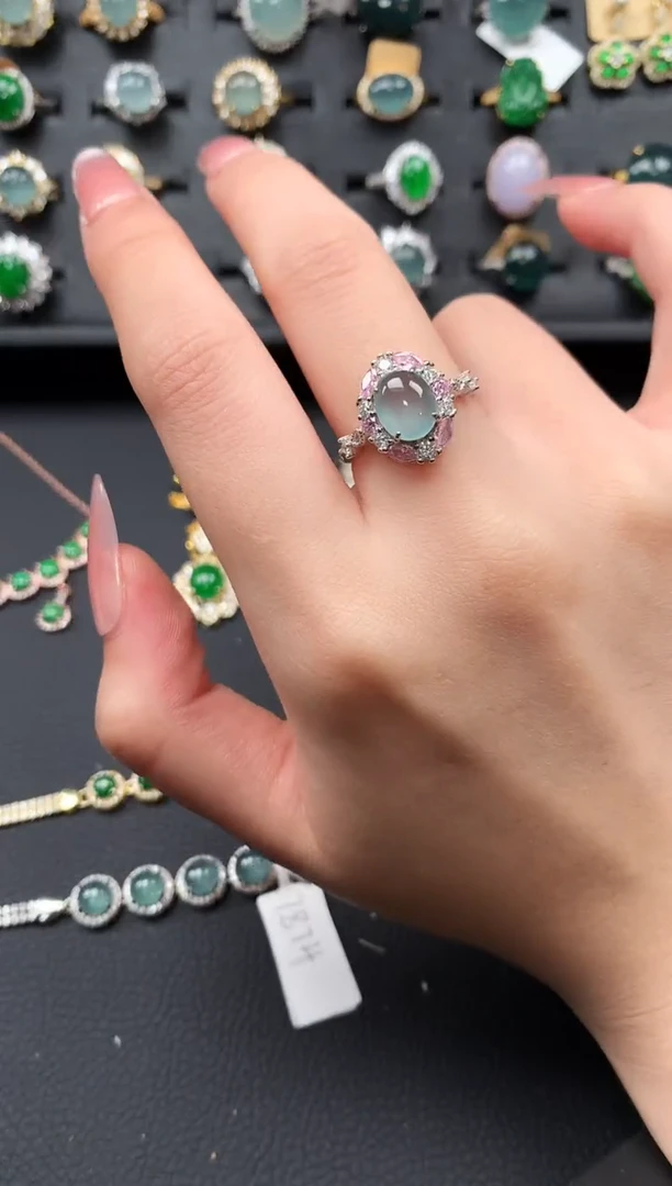 【闪购商品】翡翠戒指银S925镶嵌512341