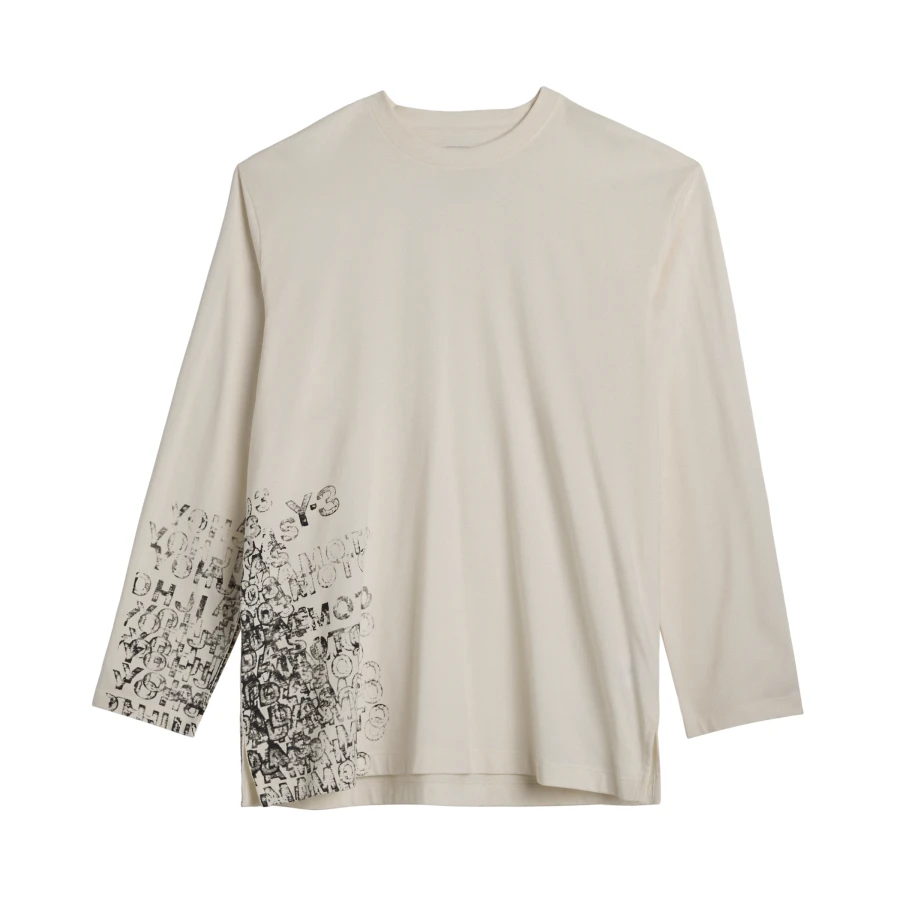 Y-3/Y-3（55-KR2238）白色秋冬新款印花休闲时尚运动长袖T恤