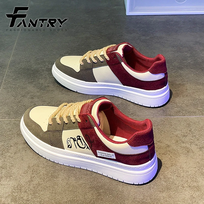 本命年红色男鞋新款春季潮牌高级感网红爆款时尚百搭休闲低帮板鞋