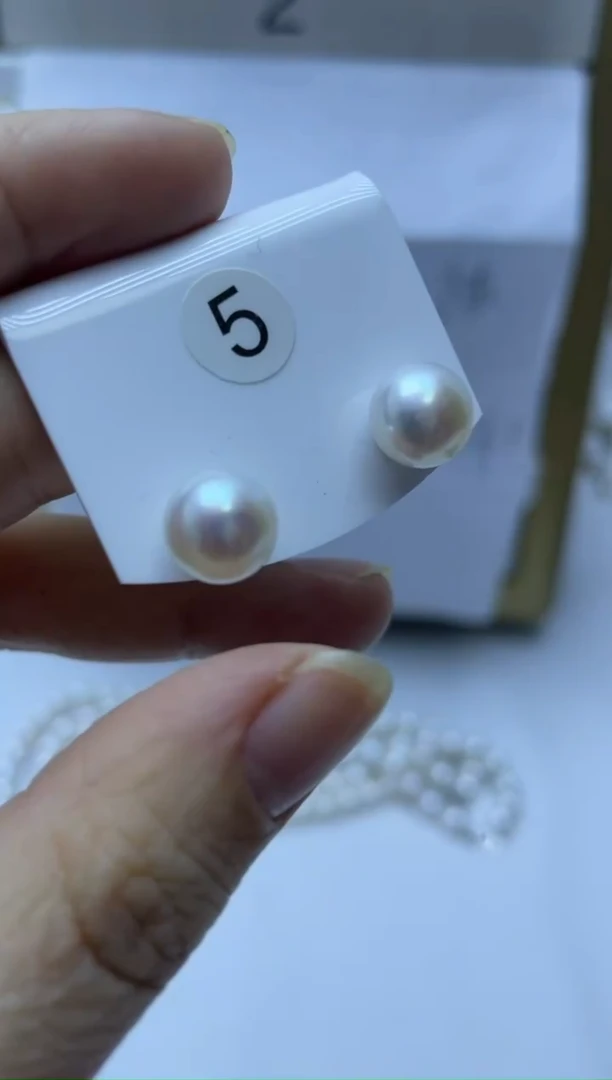 银S925镶嵌耳饰淡水珍珠5