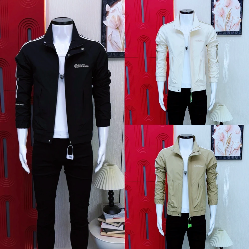 2025新款轻奢男士夹克气质修身外套青年轻熟风潮流穿搭帅气立领