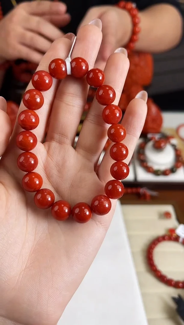 未镶嵌保山锦红手串10+南红玛瑙（多样式发其一）