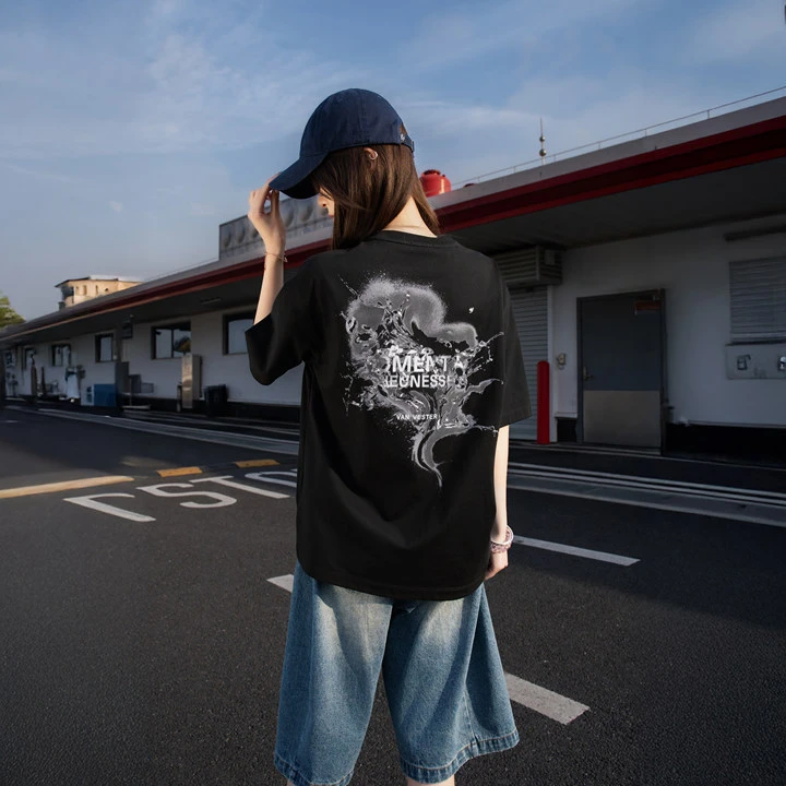 VAN VESTER夏潮牌休闲百搭圆领宽松重磅男女同款T恤 25AWB0307005