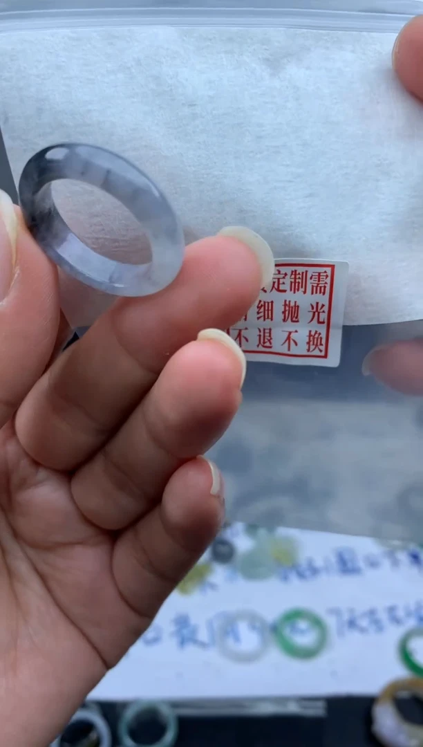 定制翡翠未镶嵌毛货需精细抛光戒圈 16#