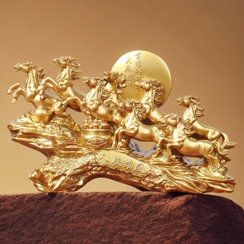 八骏雄风马摆件新中式客厅办公室酒柜装饰品公司乔迁开业礼品高档