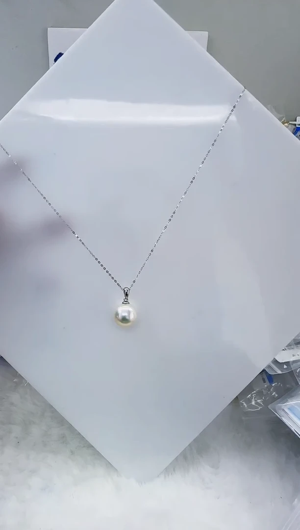 银S925镶嵌淡水珍珠DA曼塔珍珠吊坠13-14 y365