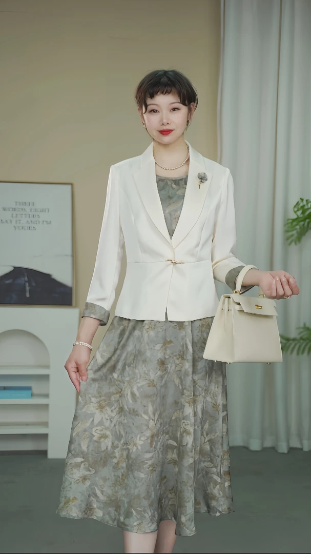 时尚套装女装休闲时尚修身上衣中袖春夏薄款白色夏季