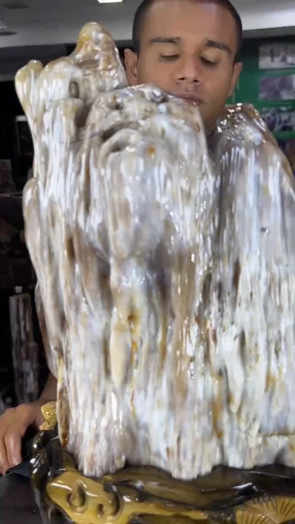 缅甸天然树化玉摆件