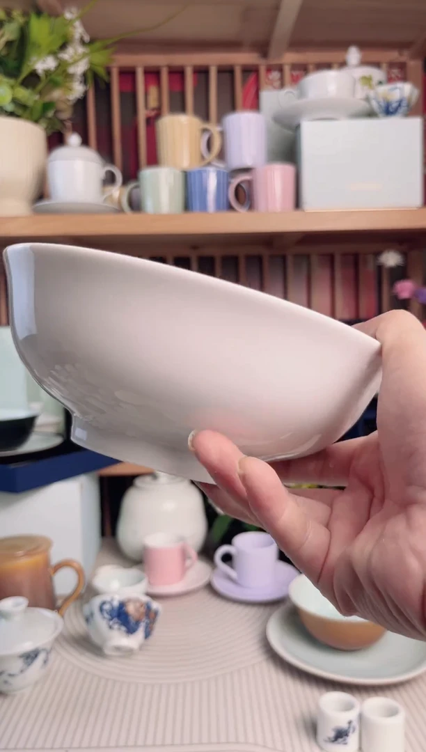 瓷片景德镇高温陶瓷面碗7英寸