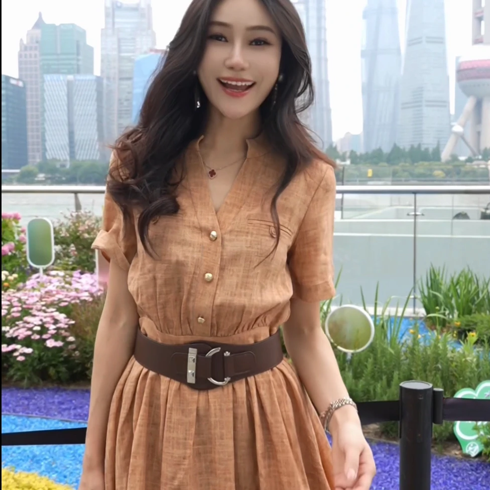 【袁小姐】木言序 夏季法式气质高级感时尚修身显瘦连衣裙-HZ822