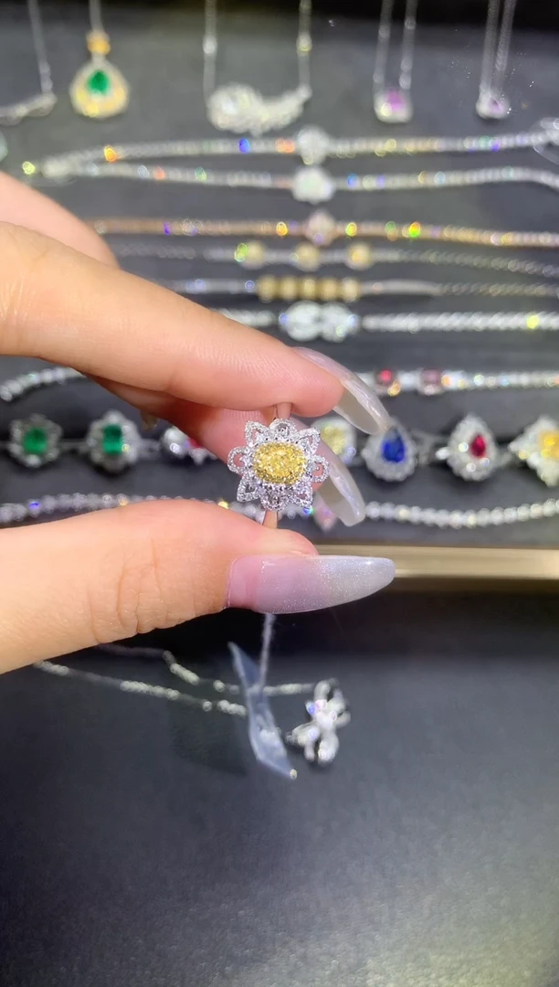 18K金镶嵌戒指/指环钻石A***.黄钻戒指