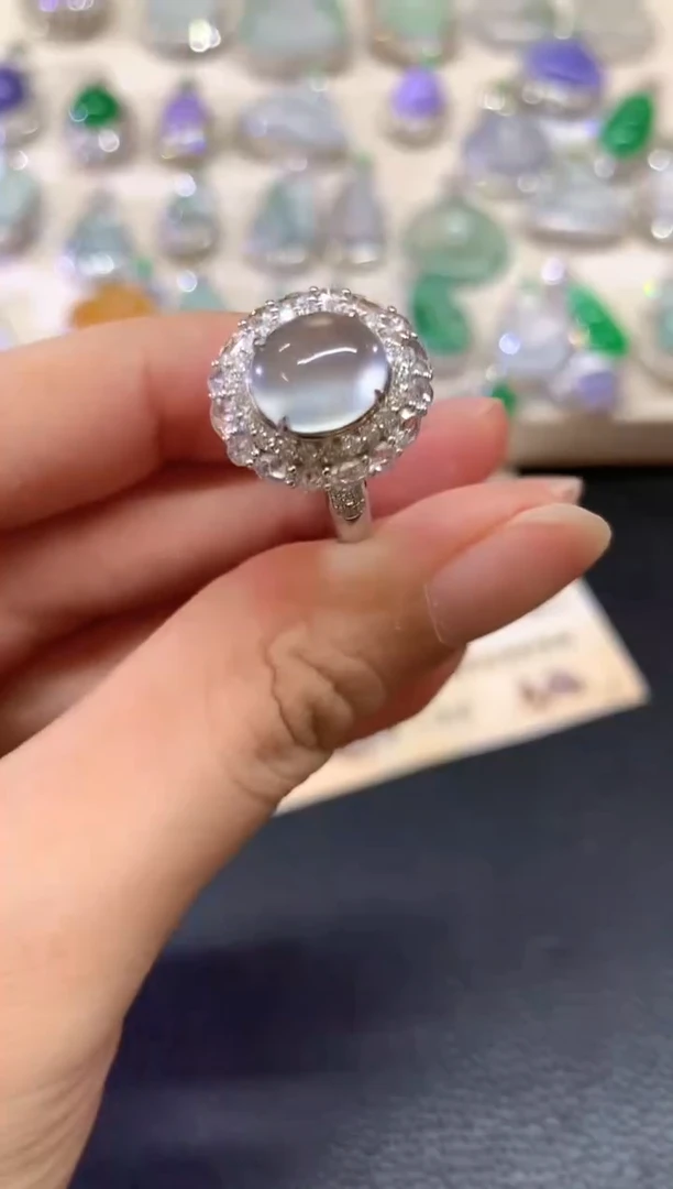 翡翠戒指18K金镶嵌b220   618好物