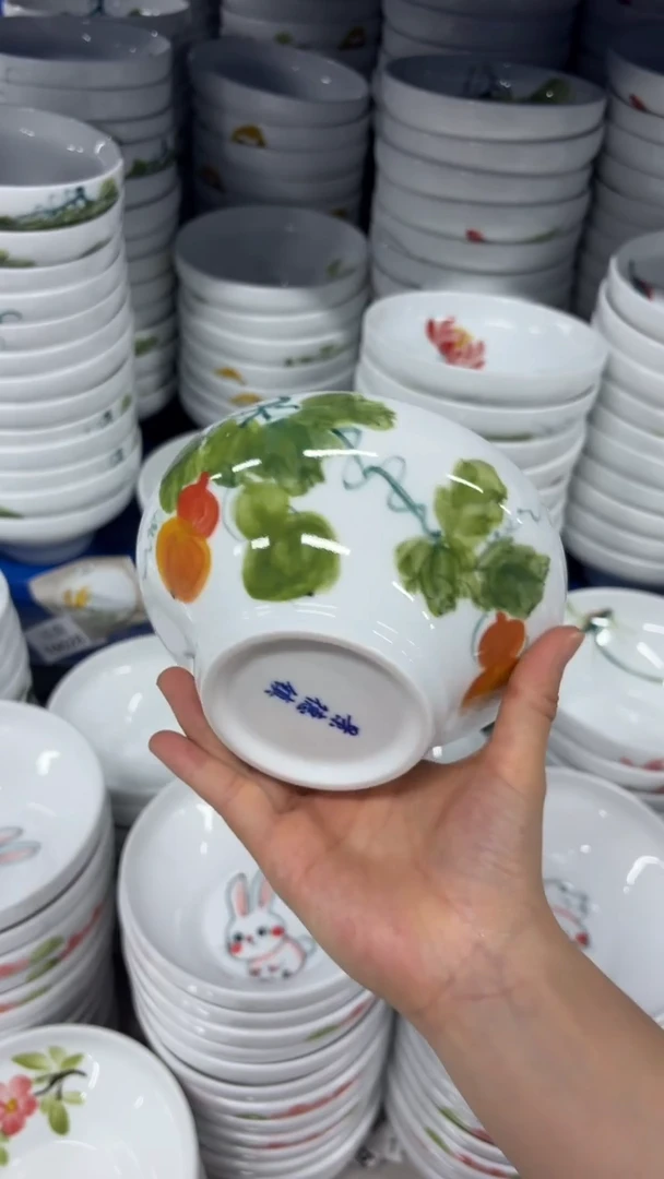 景德镇陶瓷食品级手绘釉中彩-葫芦碗