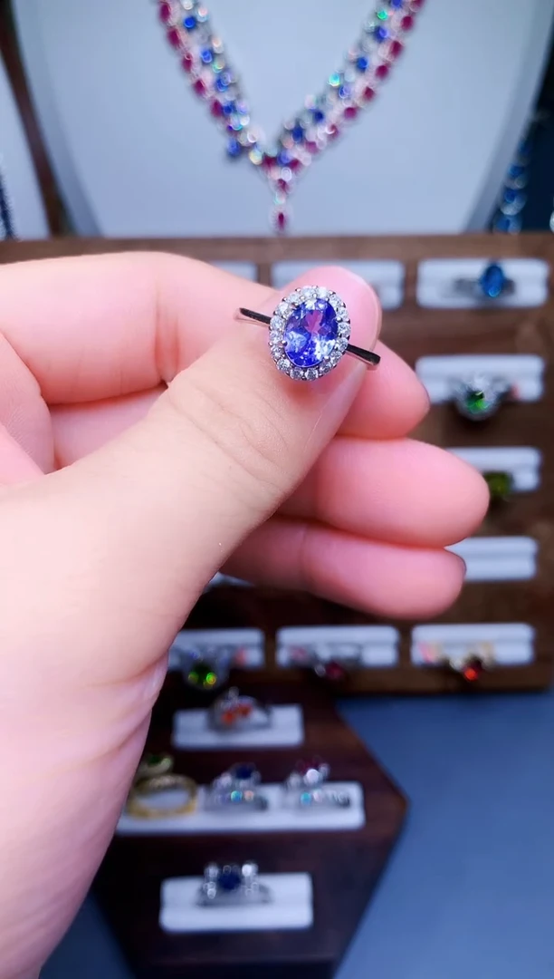 【闪购商品】坦桑石戒指银S925镶嵌100-3