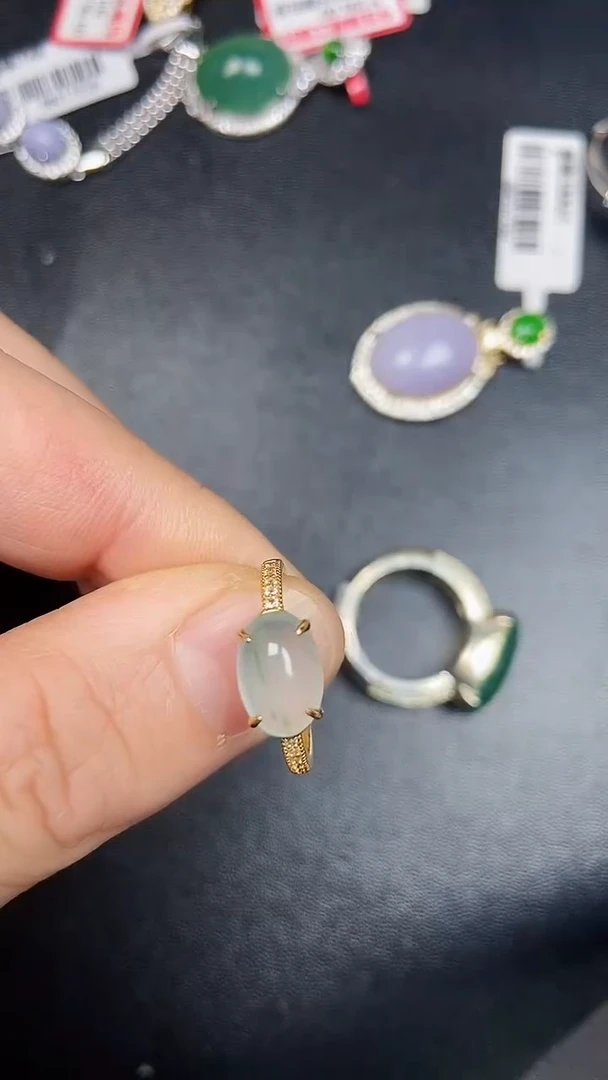 银S925镶嵌戒指翡翠1180