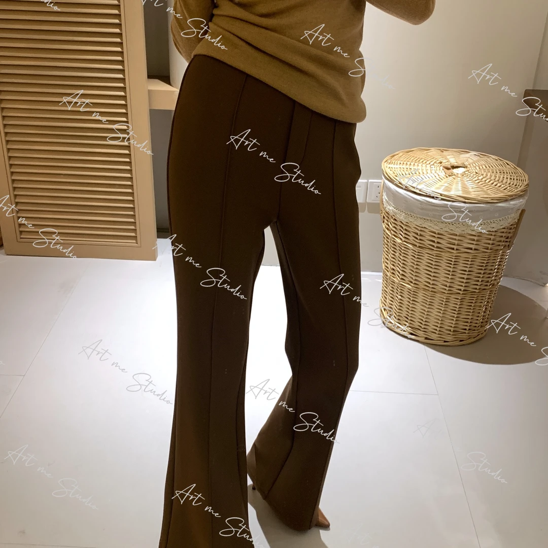 【ART ME】简约通勤慵懒舒适垂感显瘦两色微喇长裤w2073j2