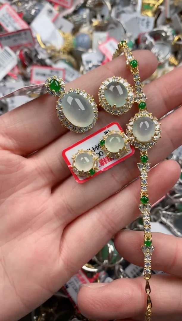 银S925镶嵌戒指翡翠101010---2