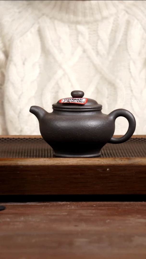 茶壶紫砂那**风8目粗砂天青掇只330CC
