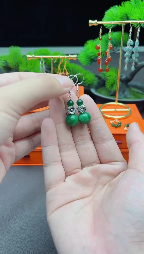 玛瑙/玉髓耳饰银S925镶嵌413