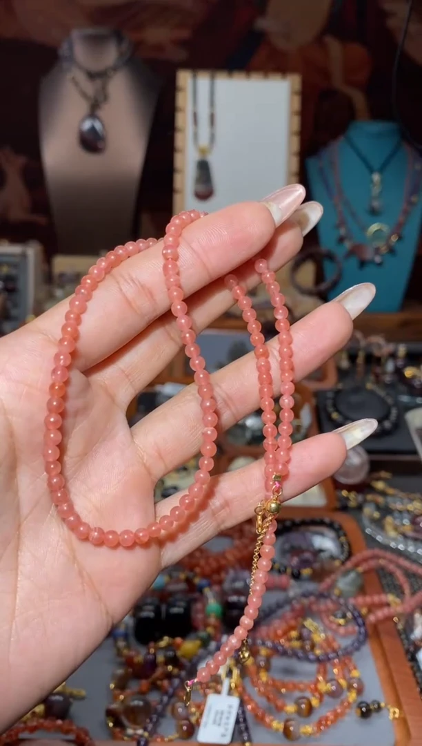 【闪购商品】菱锰矿项链未镶嵌红纹石