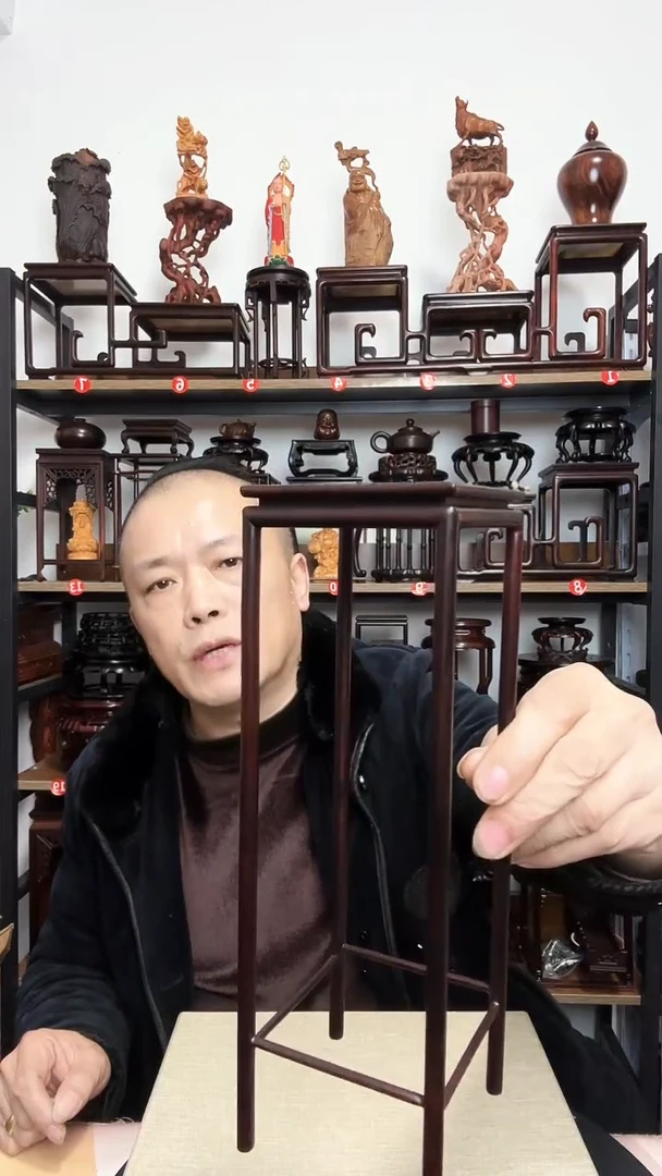 紫砂底座木8.5正方26高