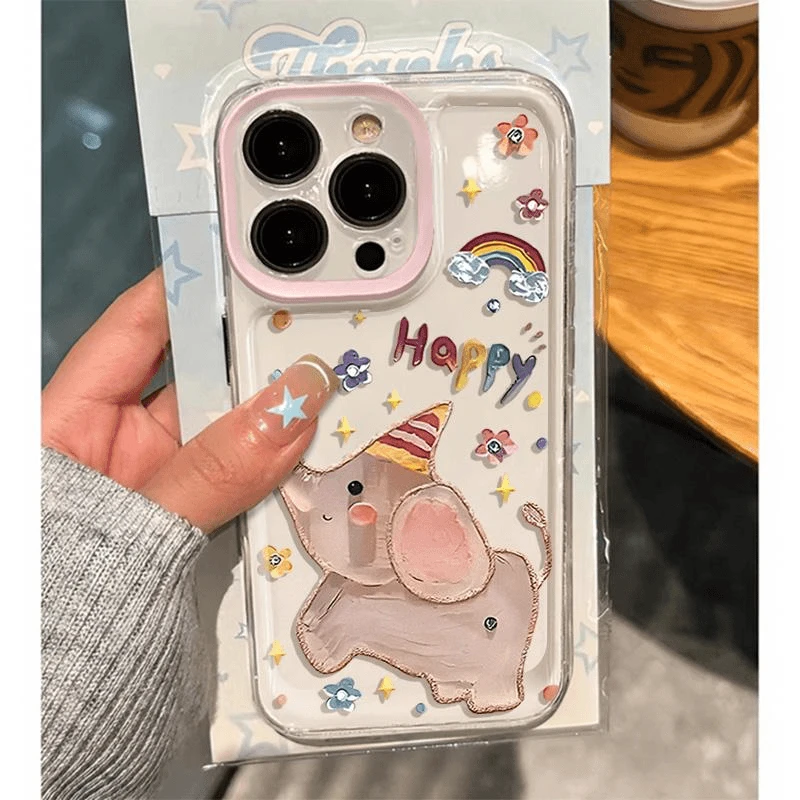 happy小飞象适用iPhone15/14/13手机壳12promax软xr卡通xs苹果11