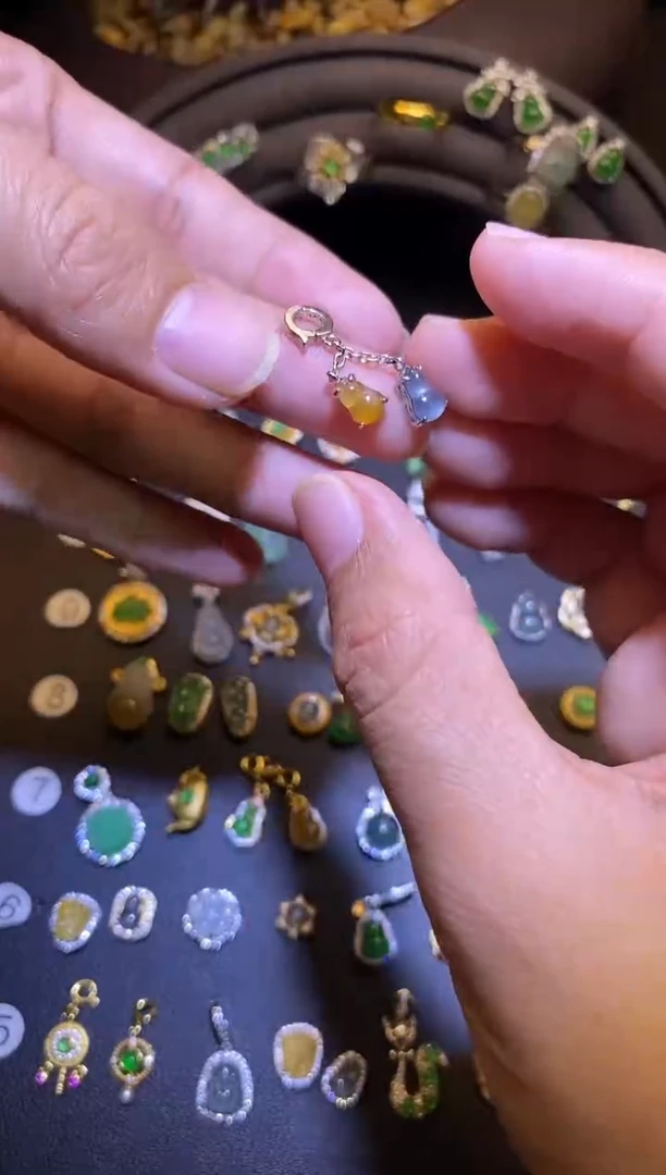 吊坠(不含链)银S925镶嵌翡翠1