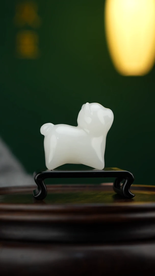 玉【旺财小狗】天然玉石摆件