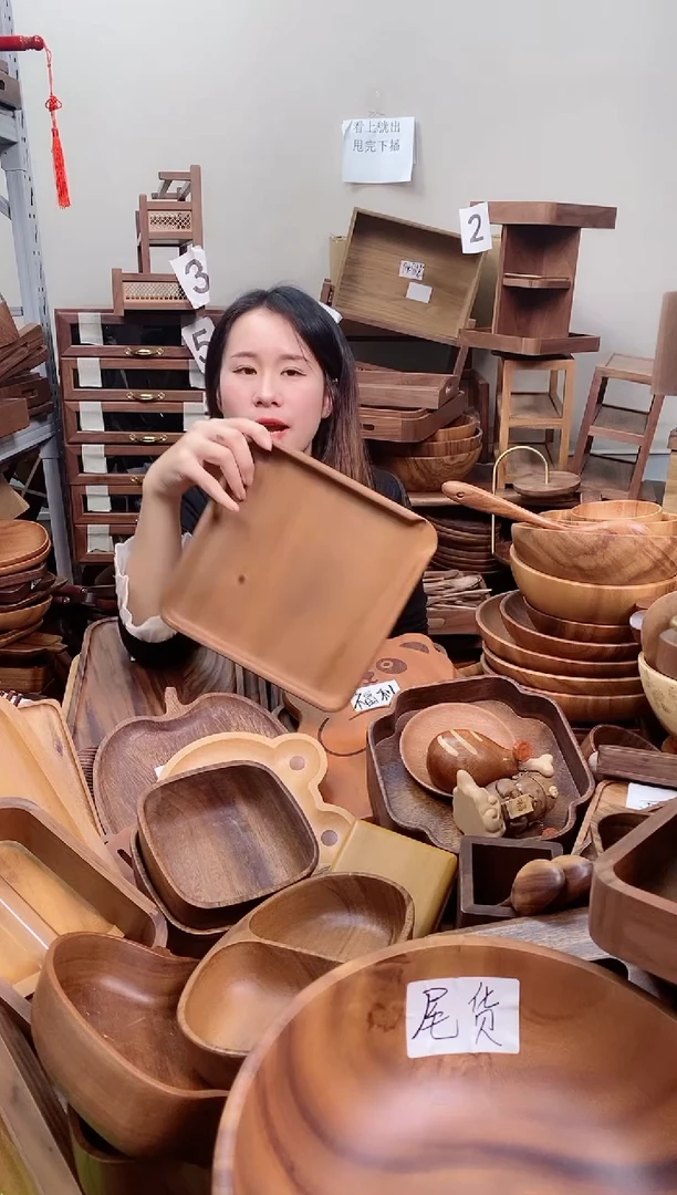 木 南美胡桃木分茶盘23*23*2cm  A