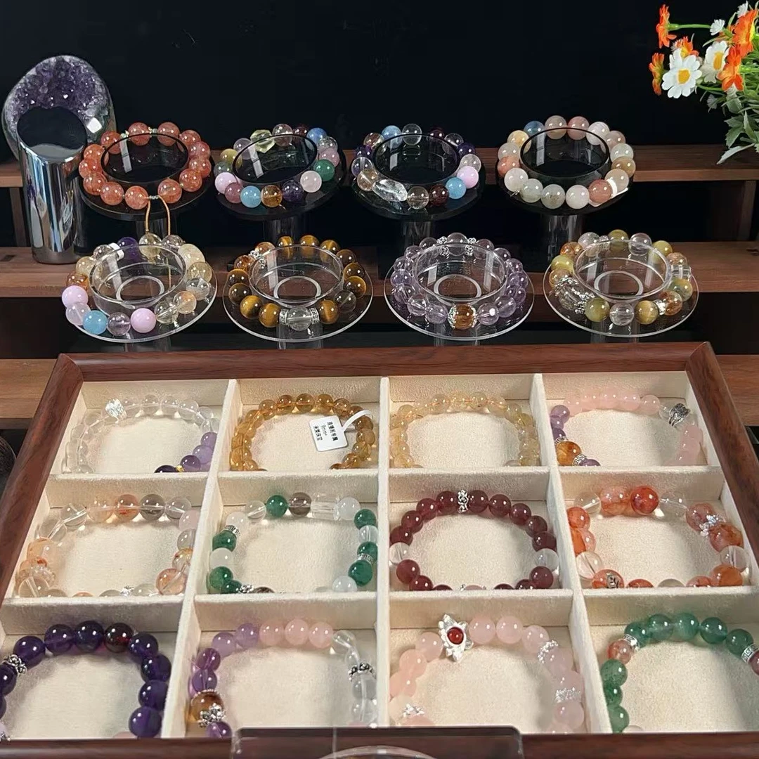 【直播间专属】天然水晶发晶黑金超幽灵紫水晶粉水晶彩兔毛多款可选