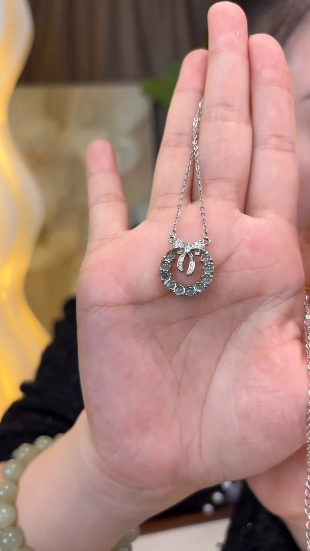 【闪购商品】翡翠套链银S925镶嵌15翡翠在逃公主套链
