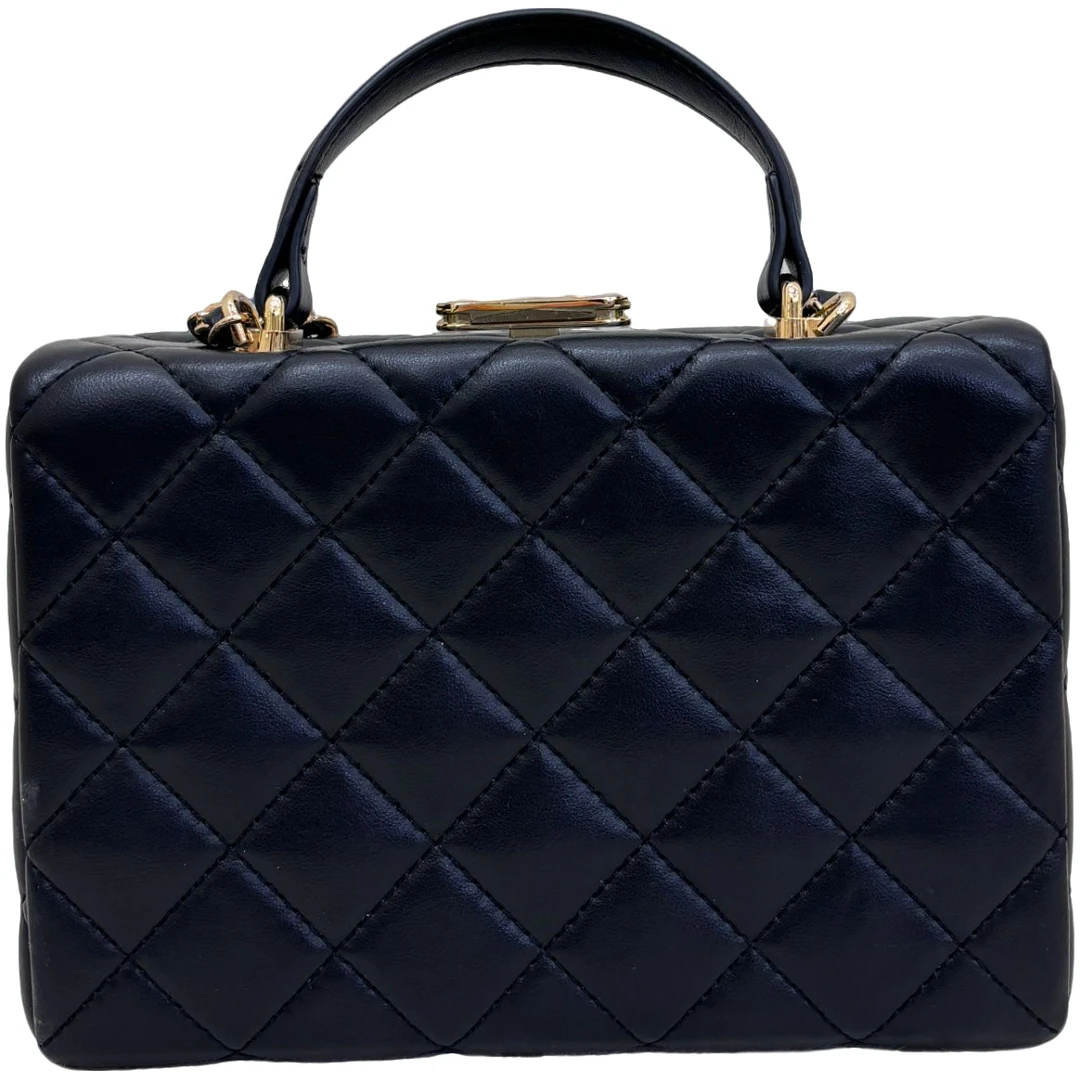 Laugh Queen手工打造真皮女士新款包 0452 手提盒子 黑色 19.5cm