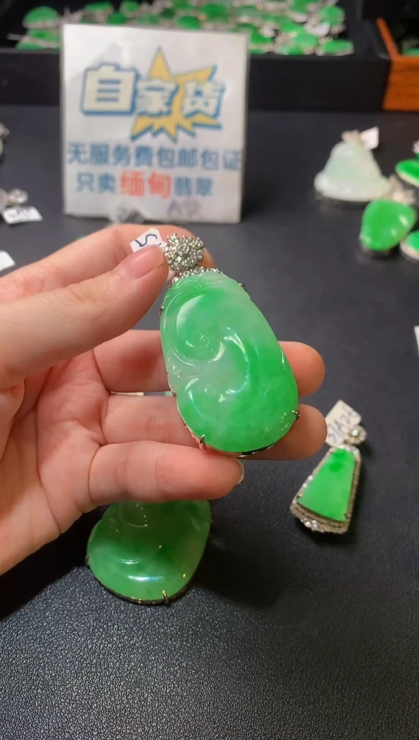 颈饰银S925镶嵌翡翠翡翠