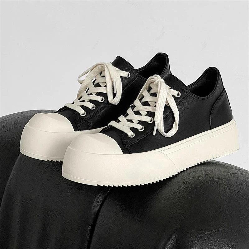 小鬼王琳凯同款/奥利奥/休闲板鞋厚底增高大头德比鞋黑色鞋子男潮