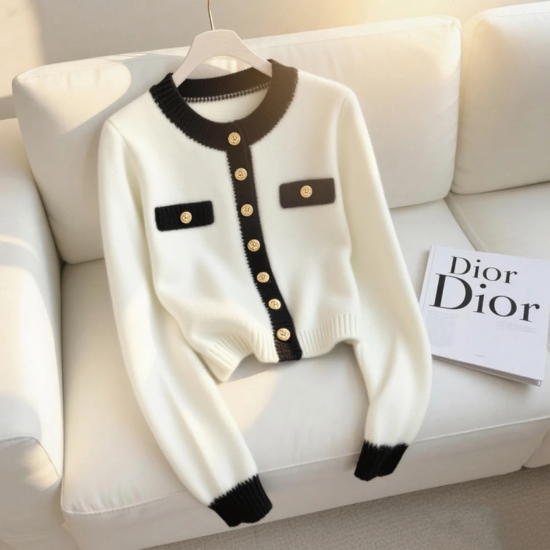 2025秋季新款轻奢小香风高级感法式时尚气质毛衣针织衫显瘦上衣女