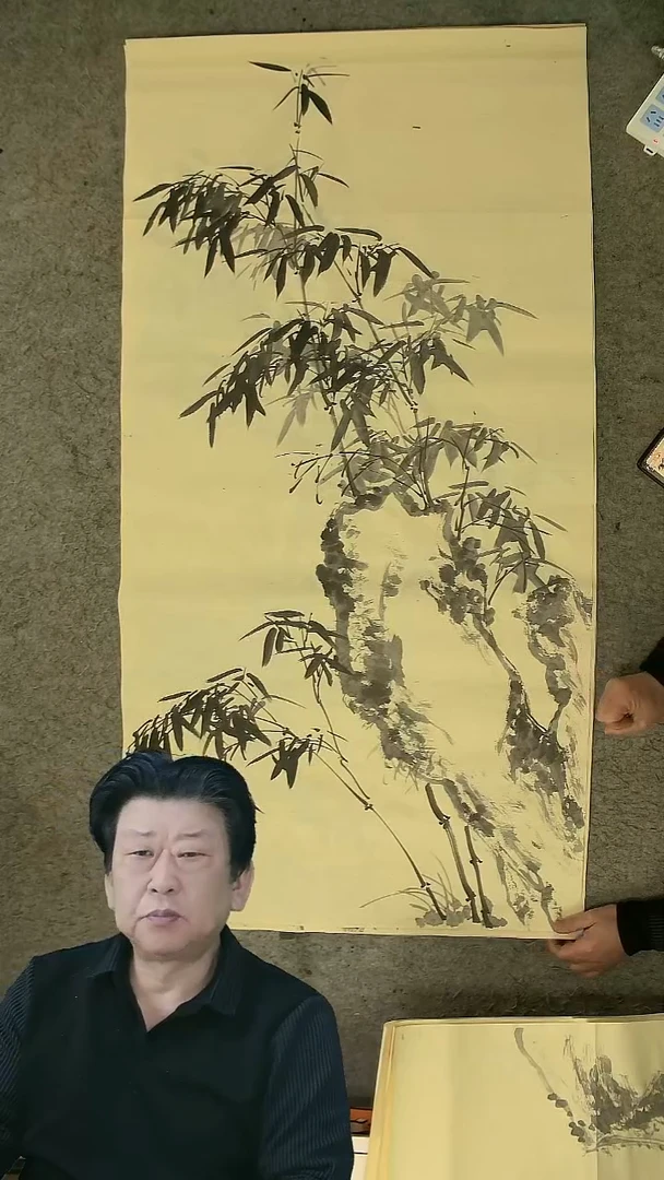 国画四尺整张  墨竹  69*138cm