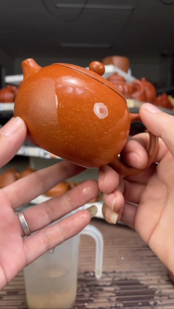 茶壶紫砂红降坡全手220毫升