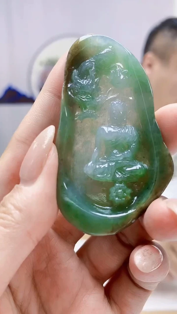 未镶嵌定制翡翠4898MM-毛货挂件70