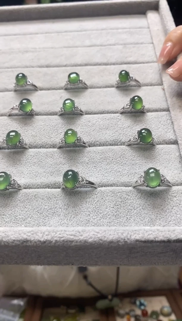 未镶嵌岫玉戒指多样性发货其中发一