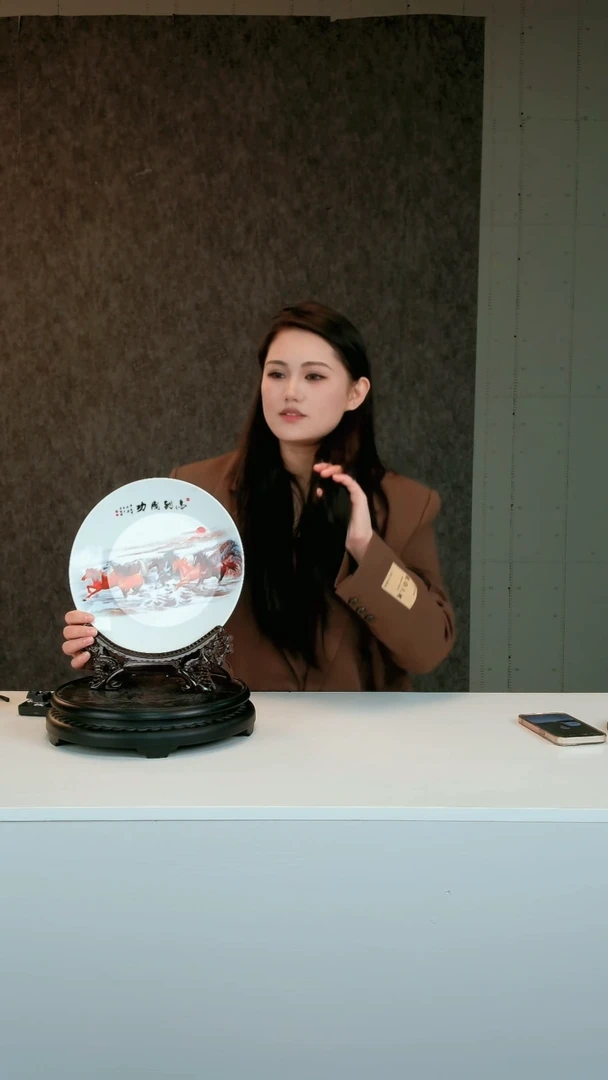 【闪购商品】摆件景德镇赏盘,马到成功
